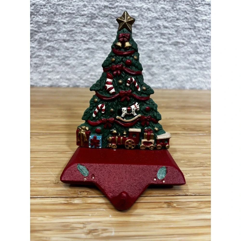 Vintage Cast Iron Christmas Tree Stocking Holder Hanger For Mantle NEW